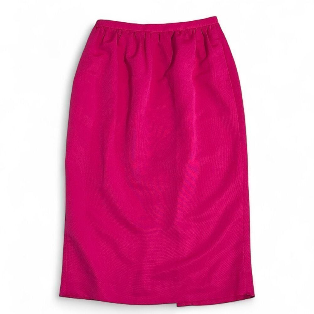 J. Crew Midi Pencil Skirt With Pockets Pink Fuchsia Size 6 Preppy - Picture 2 of 5